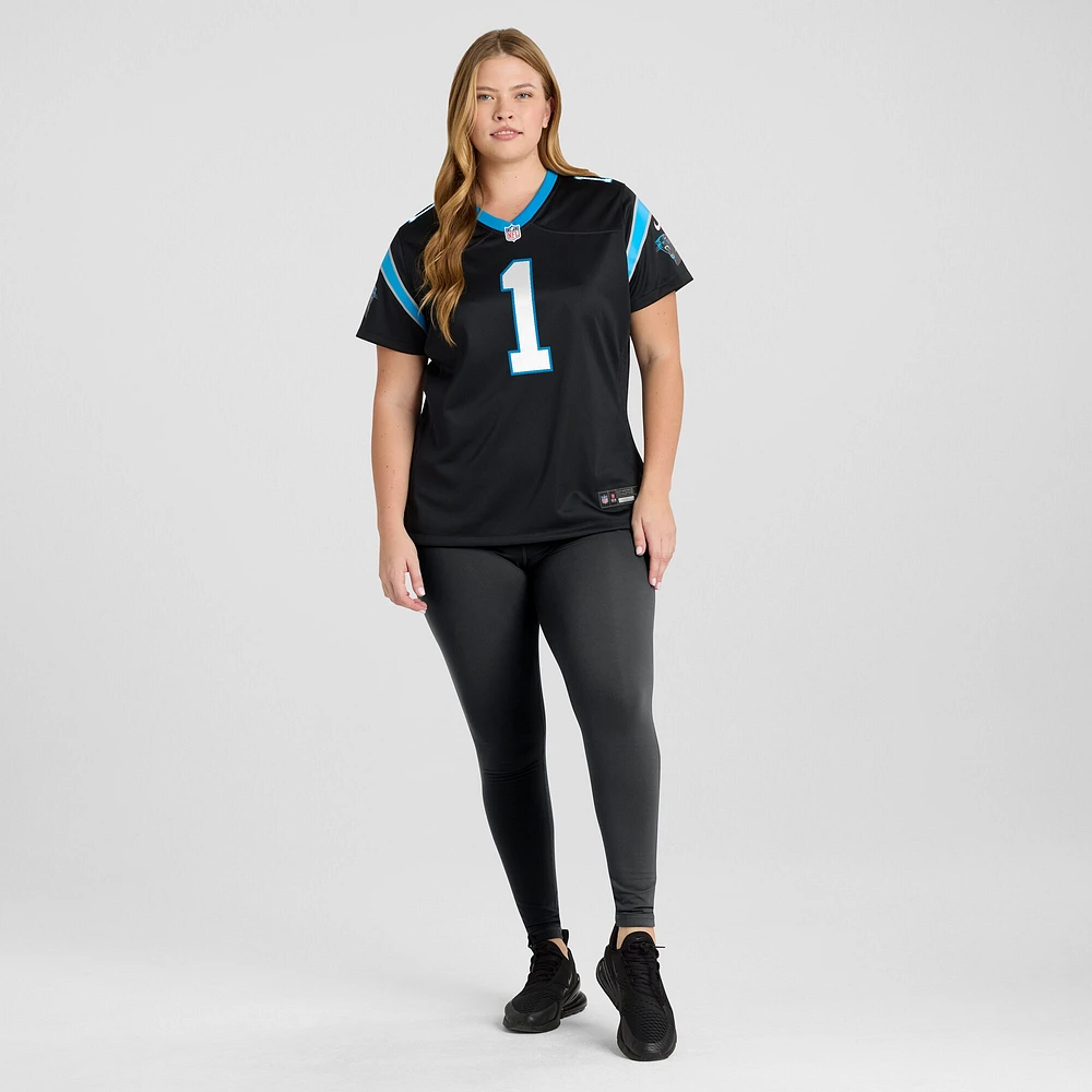 Women's Nike Number 1 Bride Black Carolina Panthers Game Jersey