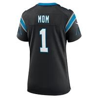 Maillot de match Nike numéro 1 Mom noir des Panthers la Caroline pour femme