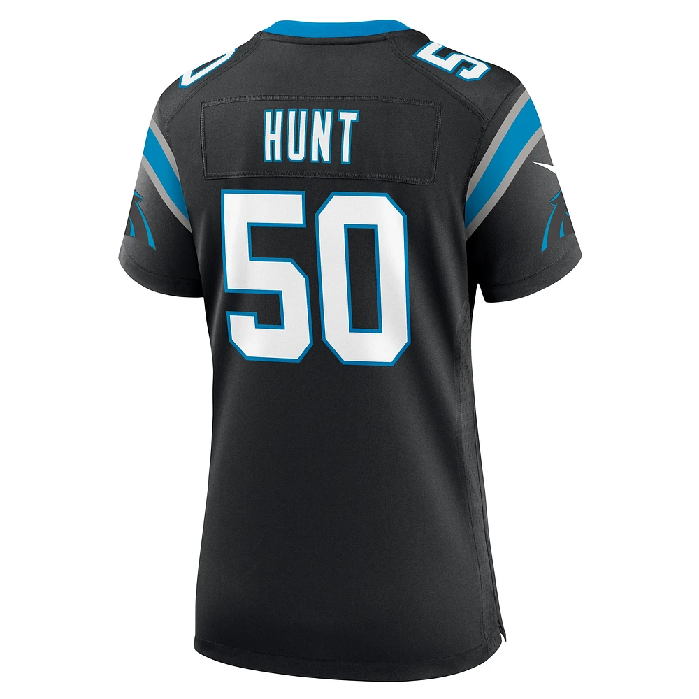 Maillot de match Nike Robert Hunt noir Carolina Panthers pour femme