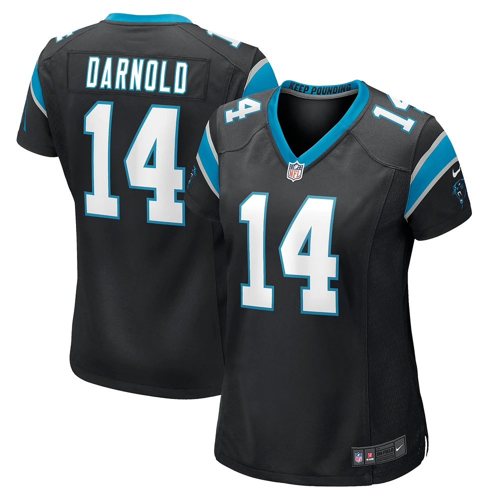 Maillot de match Nike Sam Darnold des Panthers la Caroline noir pour femme