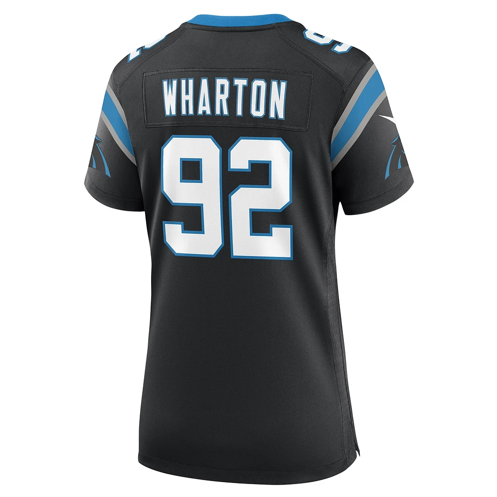Women's Nike Tershawn Wharton  Black Carolina Panthers Team Game Jersey