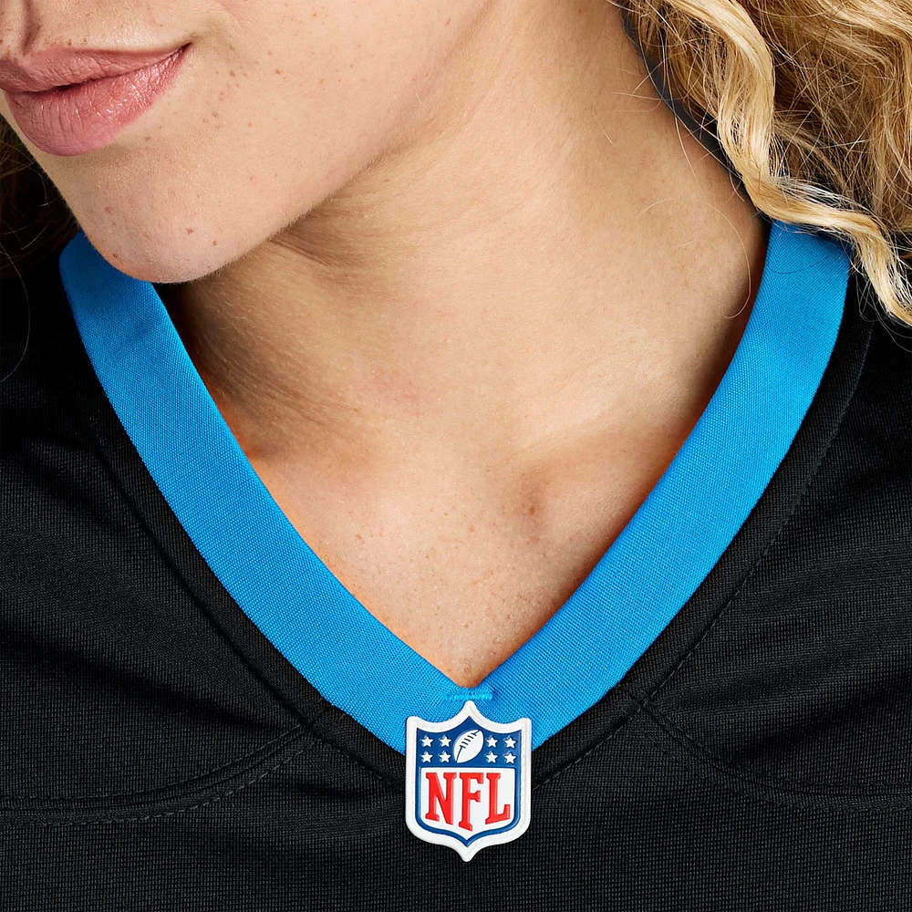 Maillot Nike Tetairoa McMillan noir pour femme, équipe des Carolina Panthers