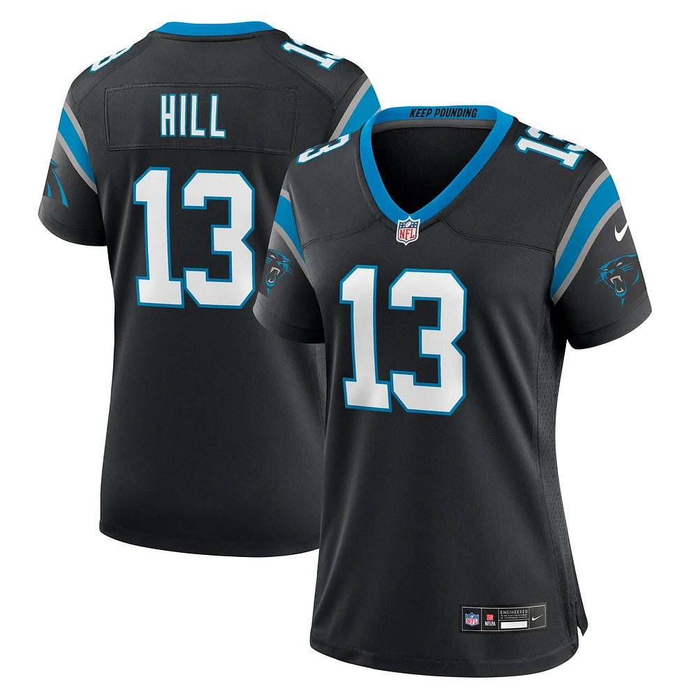 Maillot de match l'équipe Nike Troy Hill des Panthers la Caroline pour femme, noir