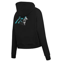 Women's Pro Standard Black Carolina Panthers Split Logo Full-Zip Hoodie