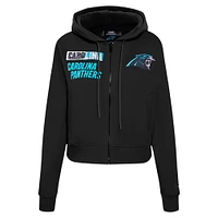 Women's Pro Standard Black Carolina Panthers Split Logo Full-Zip Hoodie