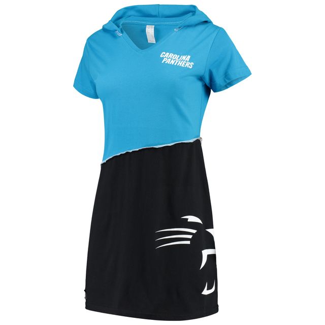 Refried Apparel pour femme Bleu/noir Carolina Panthers Mini-robe à capuche durable