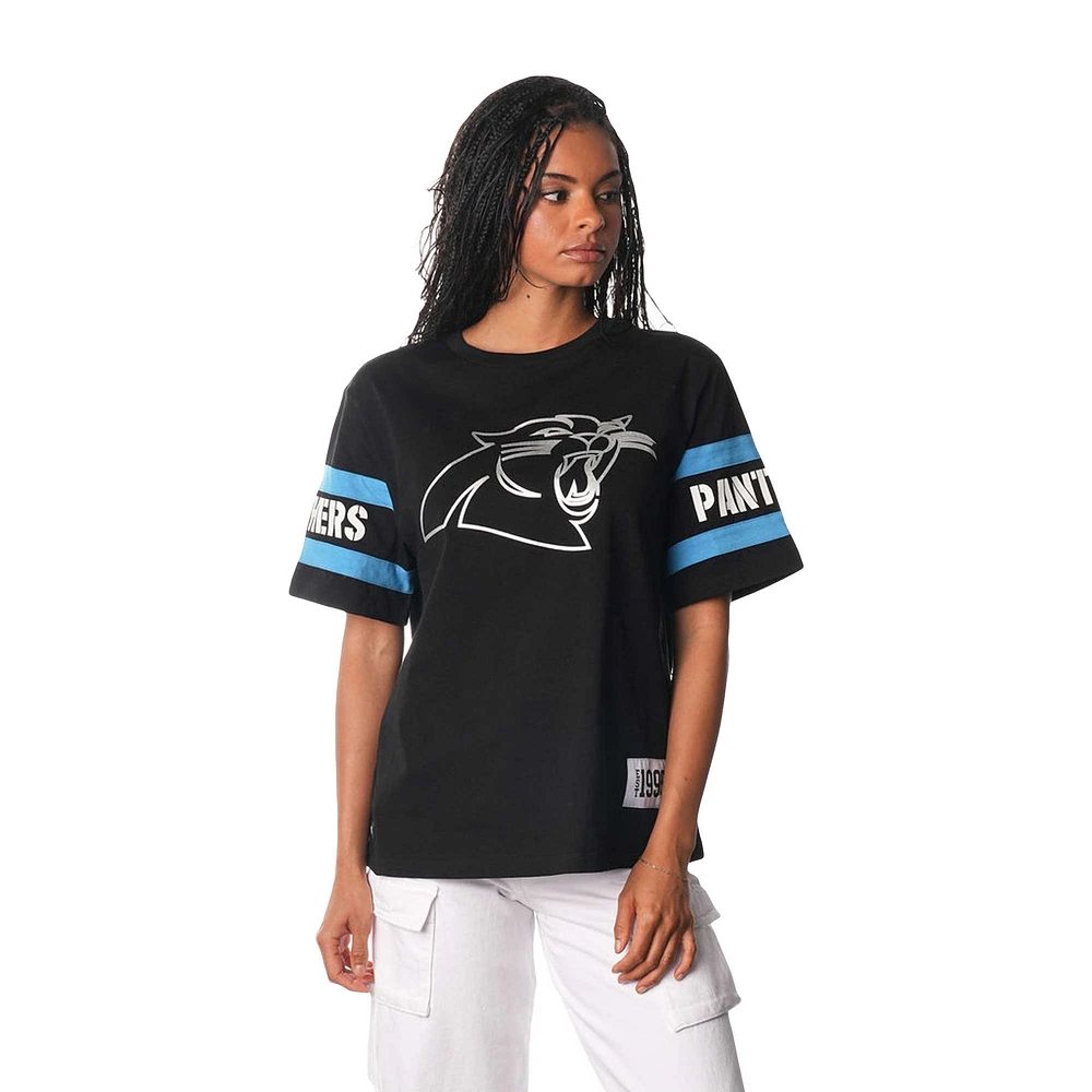 T-shirt à épaules tombantes pour femme The Wild Collective Black Carolina Panthers