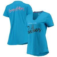 T-shirt à col en V Riley des Panthers de la Caroline Tommy Hilfiger bleu pour femme