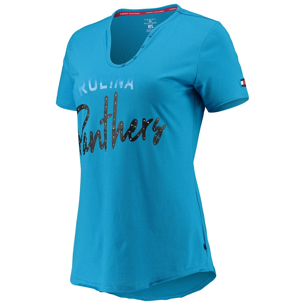 Women's Tommy Hilfiger Blue Carolina Panthers Riley V-Neck T-Shirt