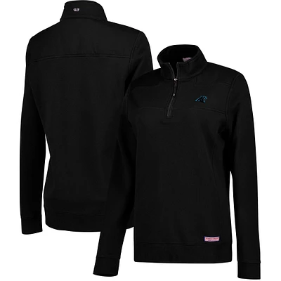 Sweat-shirt à capuche zippé quart de tour pour femme Vineyard Vines Black Carolina Panthers Team Shep Shirt