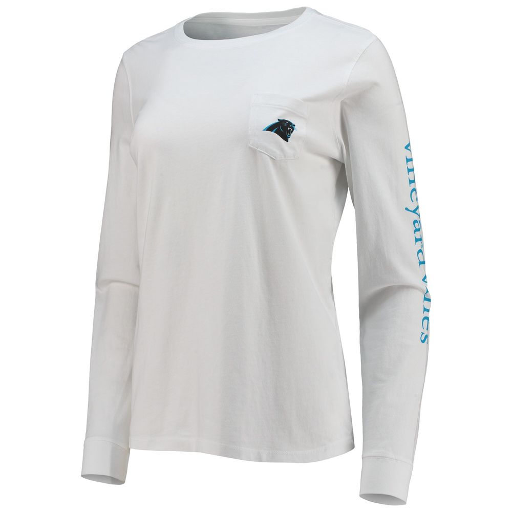 Women's Vineyard Vines White Carolina Panthers Helmet Long Sleeve T-Shirt