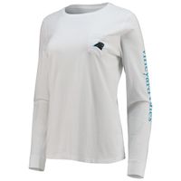 Women's Vineyard Vines White Carolina Panthers Helmet Long Sleeve T-Shirt