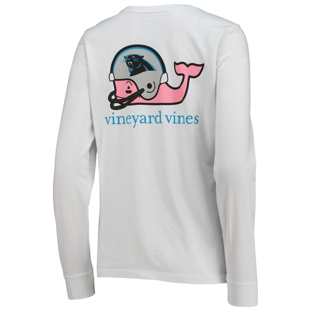 Women's Vineyard Vines White Carolina Panthers Helmet Long Sleeve T-Shirt