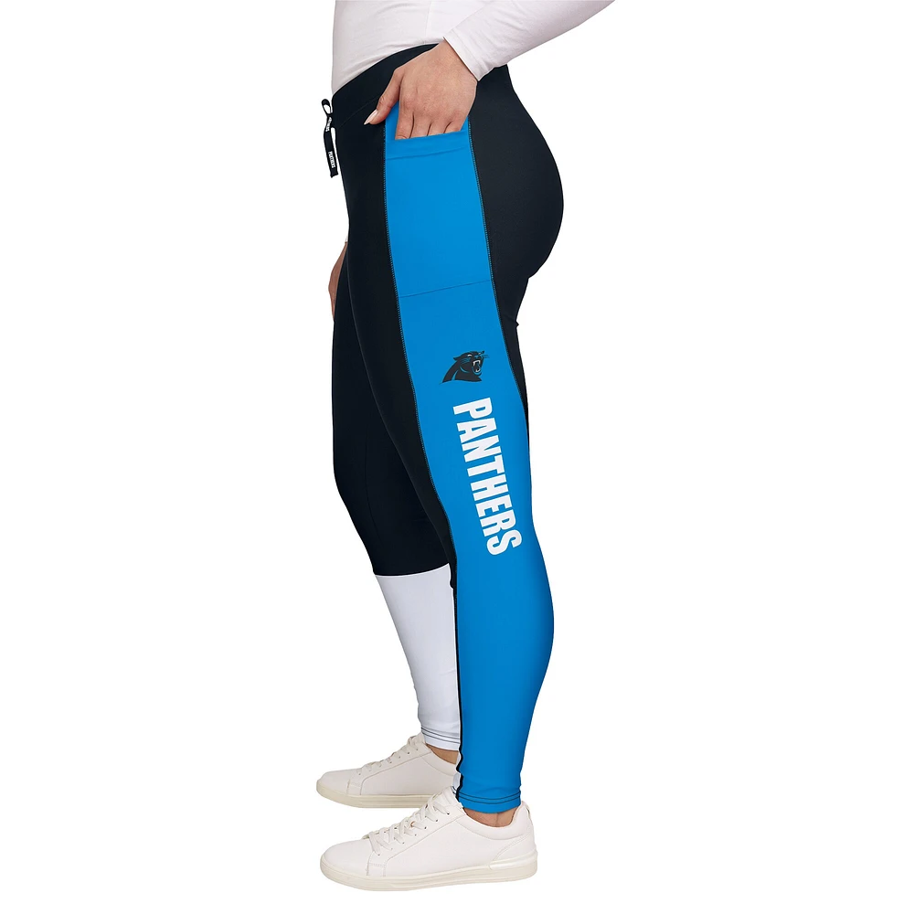 Leggings color-block noirs/bleus Carolina Panthers WEAR by Erin Andrews pour femme