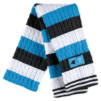 Women's WEAR by Erin Andrews Carolina Panthers Striped Scarf & Gloves Set