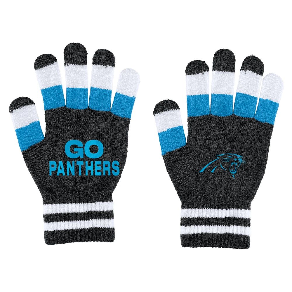 Ensemble écharpe et gants rayés Carolina Panthers pour femme WEAR by Erin Andrews