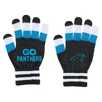 Women's WEAR by Erin Andrews Carolina Panthers Striped Scarf & Gloves Set