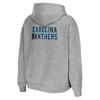 Women's WEAR by Erin Andrews Heathered Gray Carolina Panthers Team Full-Zip Hoodie