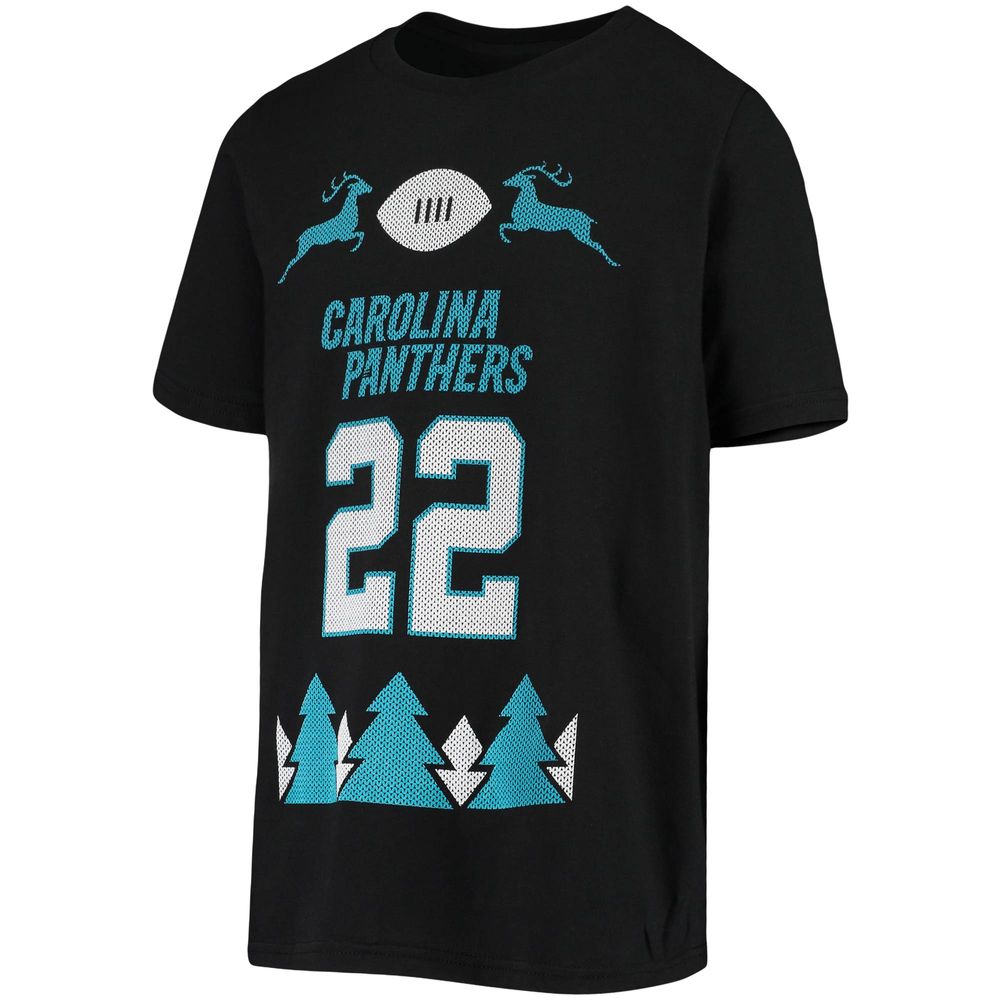 Youth Black Carolina Panthers Football T-Shirt 