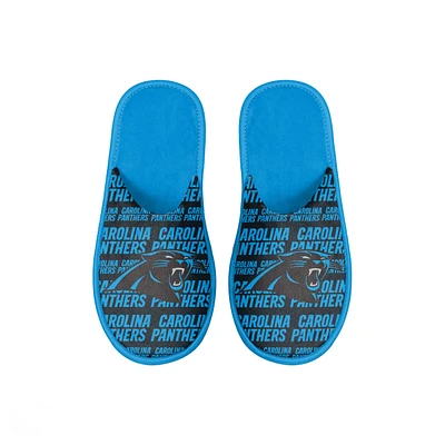 Youth FOCO Carolina Panthers Scuff Wordmark Slide Slippers