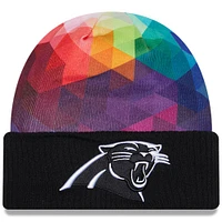 Bonnet en tricot à revers NFL Crucial Catch New Era Black Carolina Panthers 2023 pour jeune