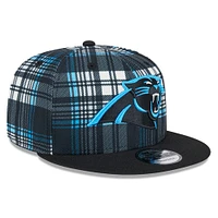 Youth New Era Black Carolina Panthers 2024 Sideline Statement 9FIFTY Snapback Hat