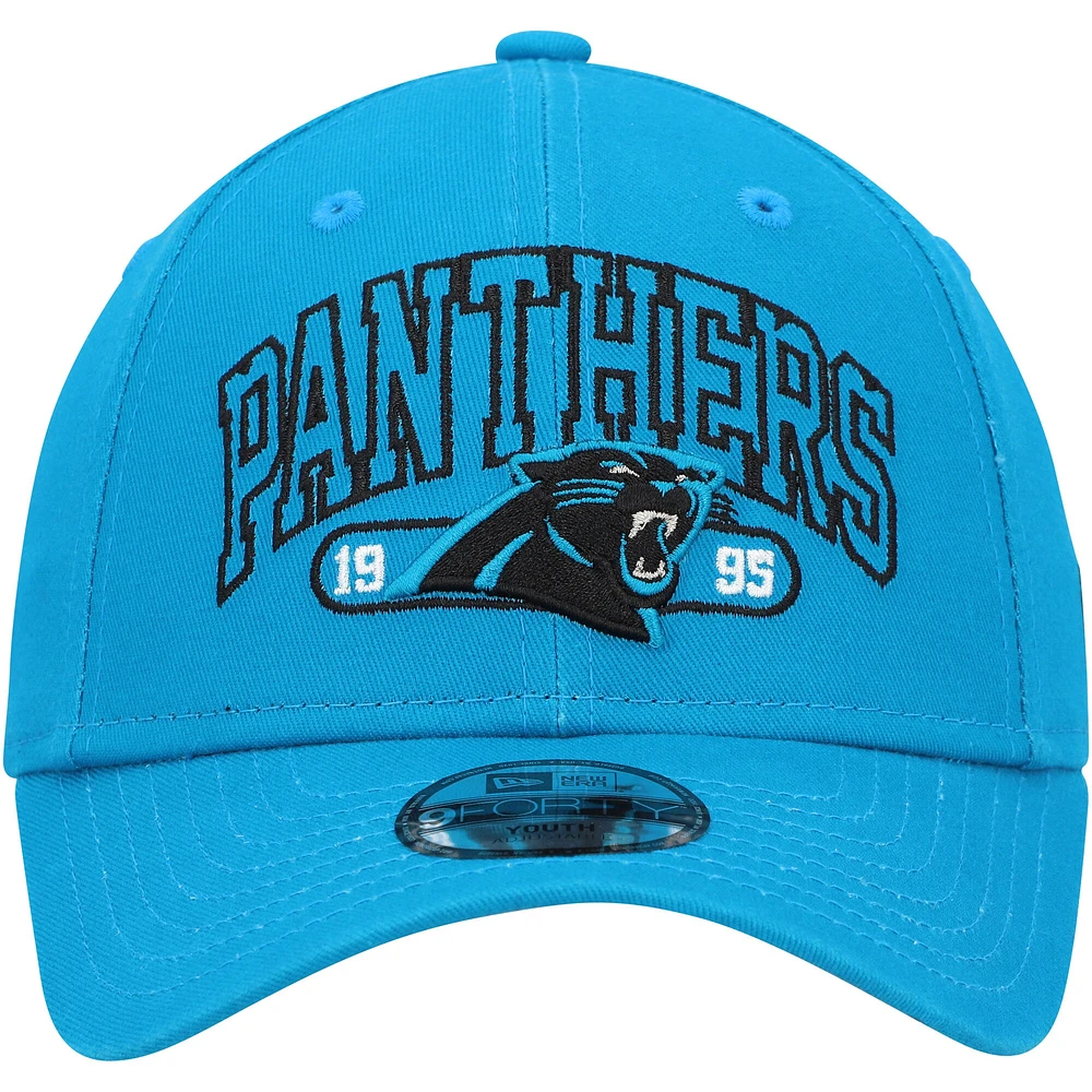 Youth New Era Blue Carolina Panthers Outline 9FORTY Adjustable Hat