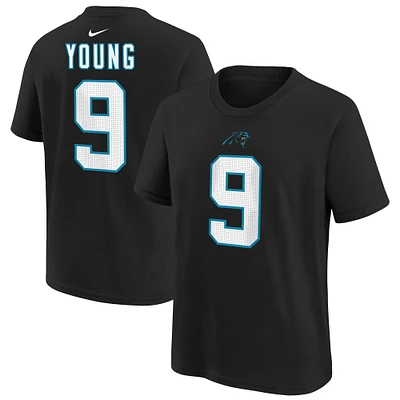 T-shirt avec nom et numéro de joueur des Panthers la Caroline noirs Nike Bryce Young pour jeunes