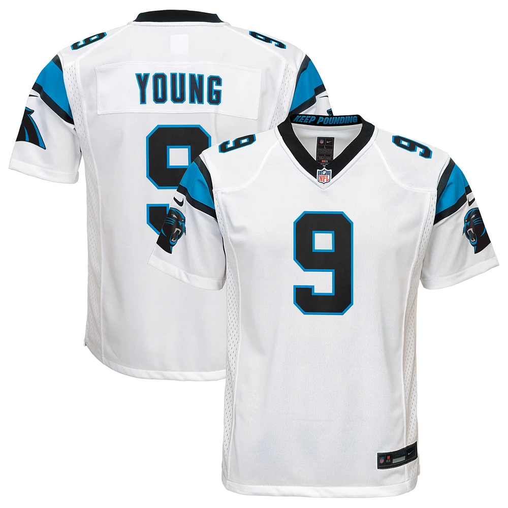 Maillot de match Nike Bryce Young des Panthers la Caroline pour jeunes, blanc