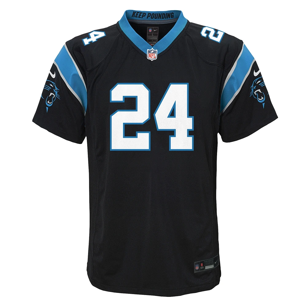 Maillot de jeu d'équipe Nike Jonathan Brooks noir pour jeunes des Carolina Panthers