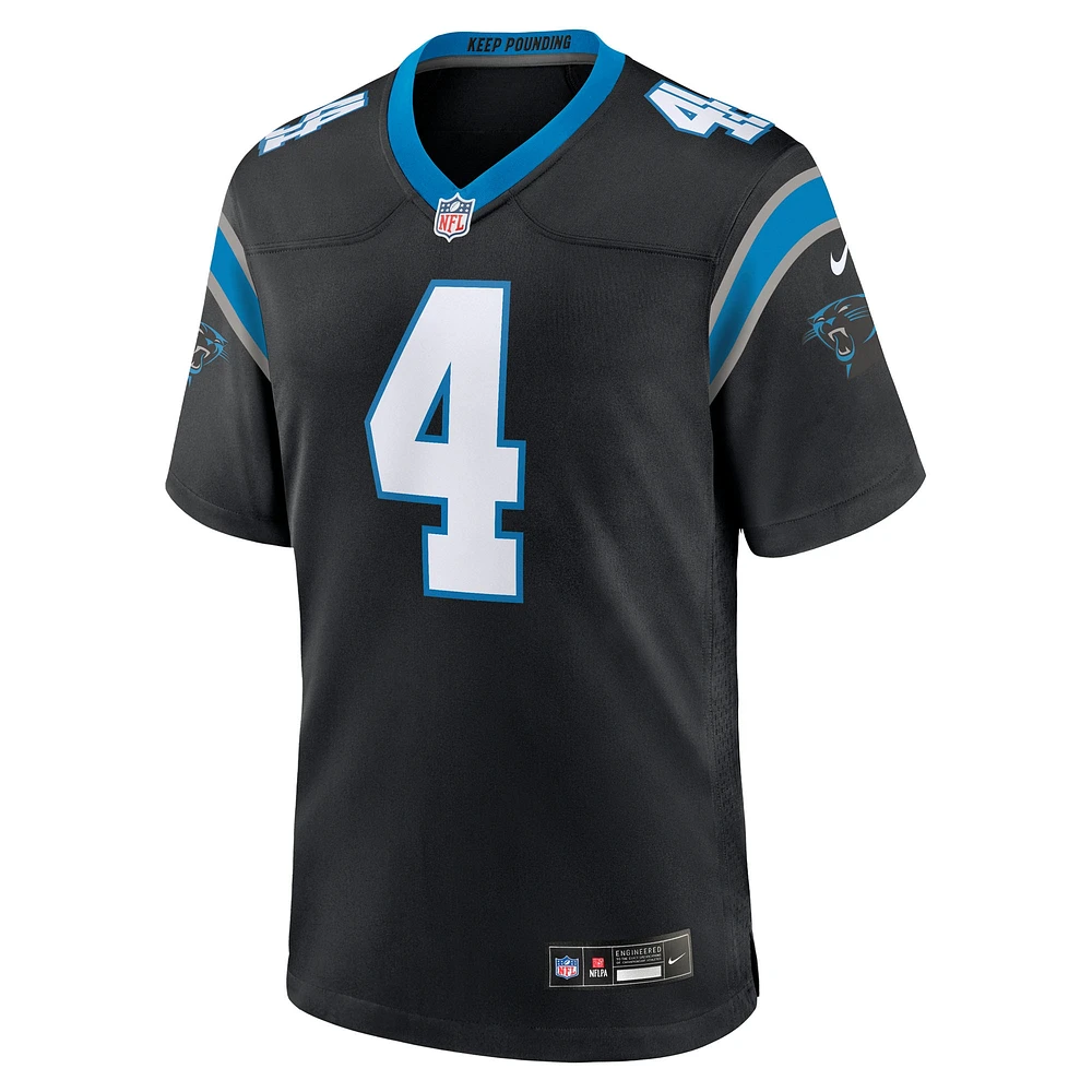 Maillot de match Nike Tetairoa McMillan noir pour jeune des Carolina Panthers