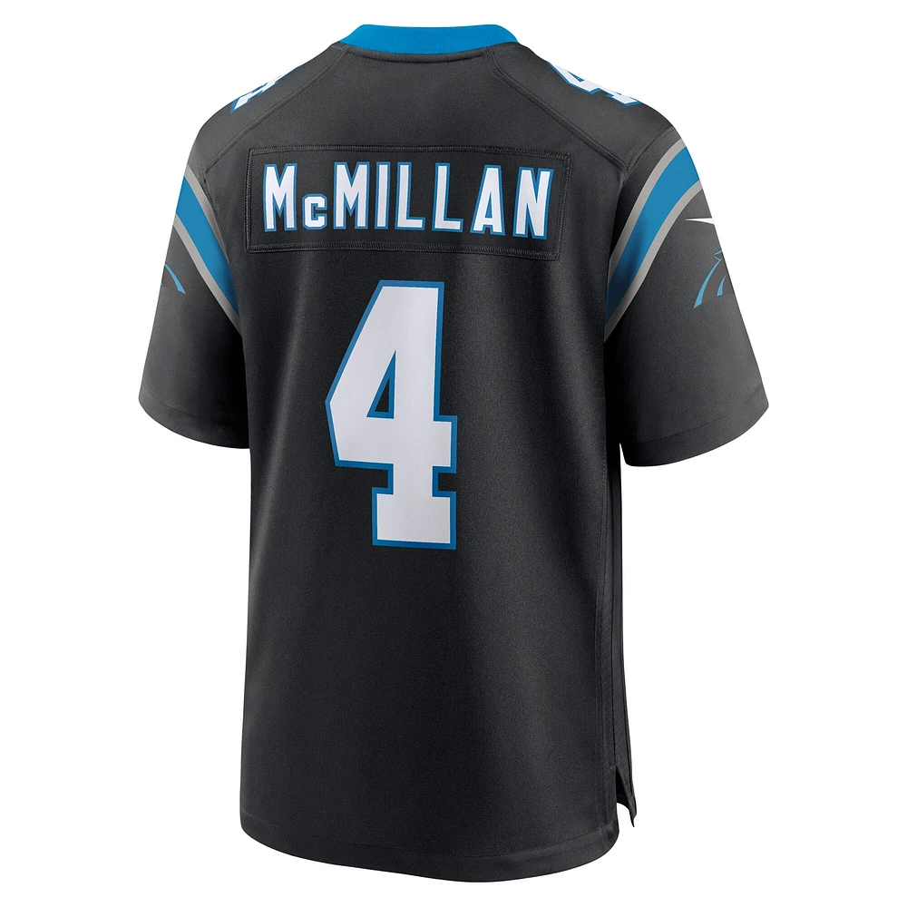 Maillot de match Nike Tetairoa McMillan noir pour jeune des Carolina Panthers