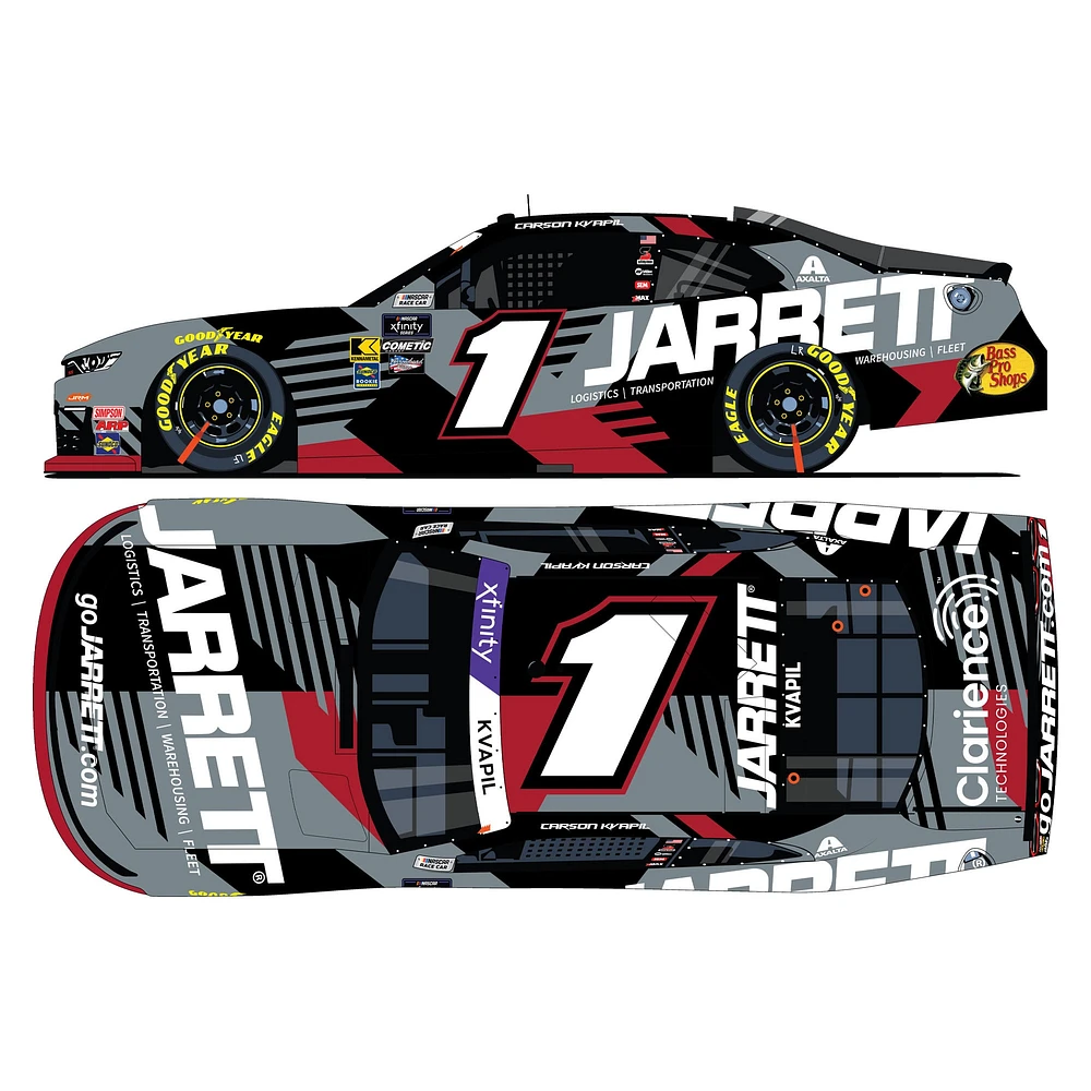 Action Racing Carson Kvapil 2025 #1 Jarrett NASCAR Xfinity Series 1:64 Die-Cast Chevrolet Camaro