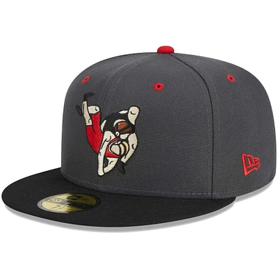 Men's New Era Gray Cedar Rapids Kernels Theme Nights Mat Grapplers  59FIFTY Fitted Hat