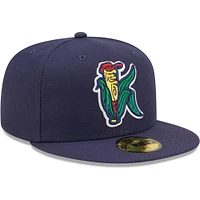 Men's New Era Navy Cedar Rapids Kernels Authentic Collection Team Home 59FIFTY Fitted Hat