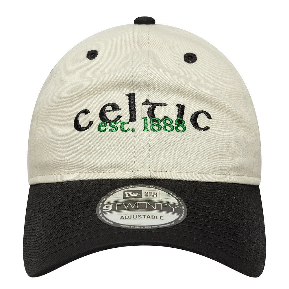 Men's New Era  Light Beige/Black Celtic Contract 9TWENTY Adjustable Hat