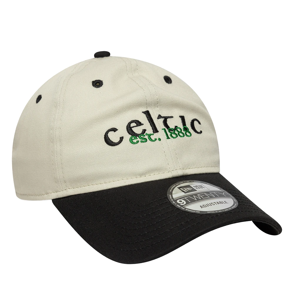 Men's New Era  Light Beige/Black Celtic Contract 9TWENTY Adjustable Hat