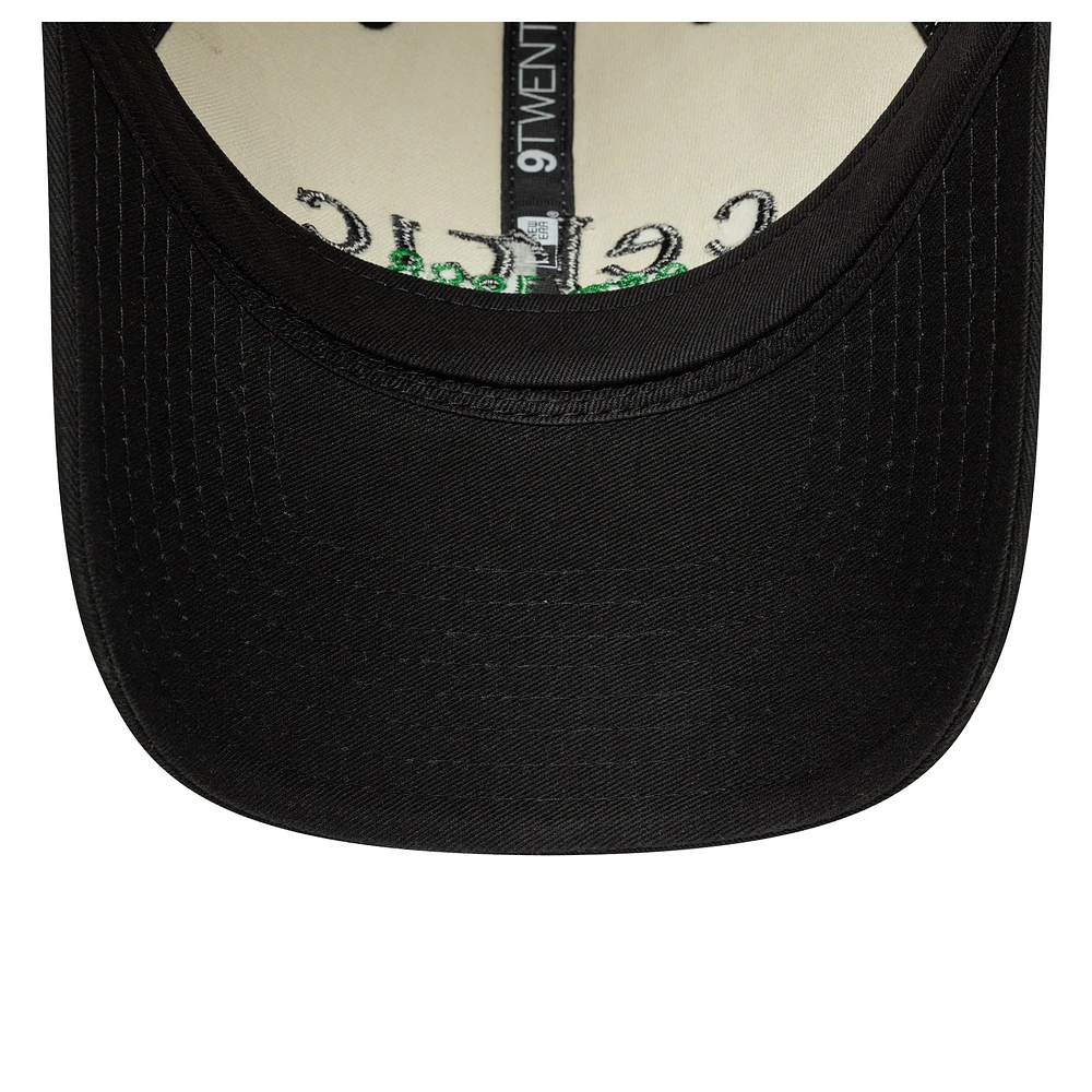Men's New Era  Light Beige/Black Celtic Contract 9TWENTY Adjustable Hat