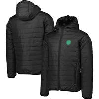 Men's Black Celtic Padded Hoodie Full-Zip Jacket