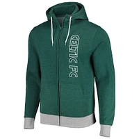 Sweat à capuche entièrement zippé vert Celtic Condition pour homme