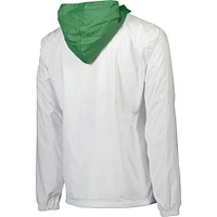 Men's White Celtic Full-Zip Hoodie Windbreaker Jacket