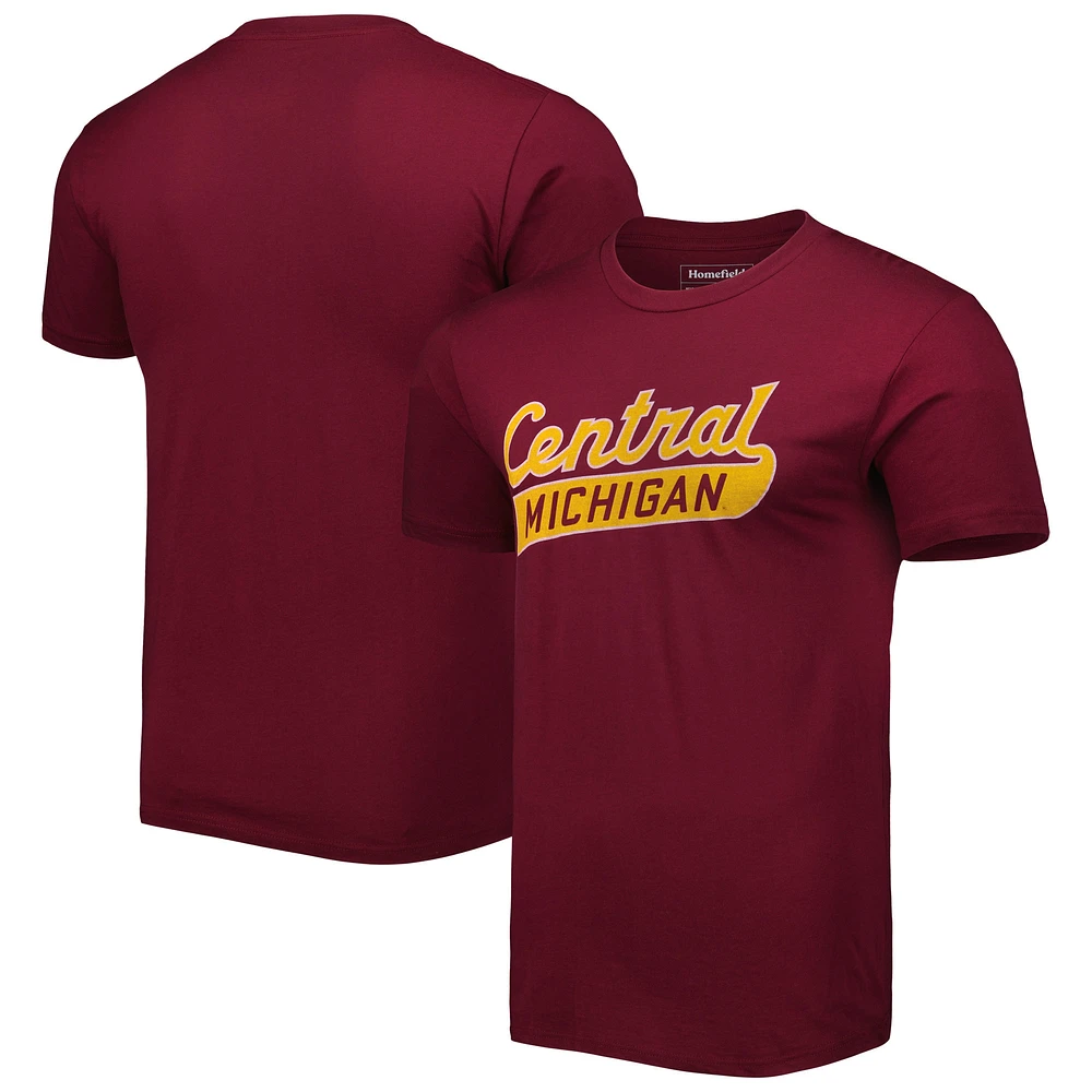 Hommes Homefield Maroon Cent. T-shirt de baseball Michigan Chippewas