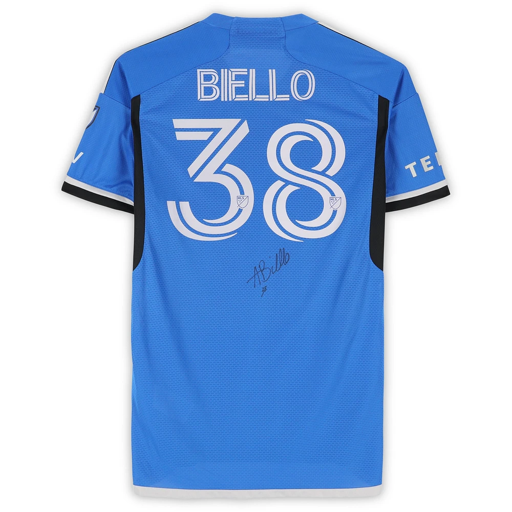 Alessandro Biello CF Montreal Autographed Match-Used #38 Blue adidas Jersey from the 2024 MLS Season - Size M