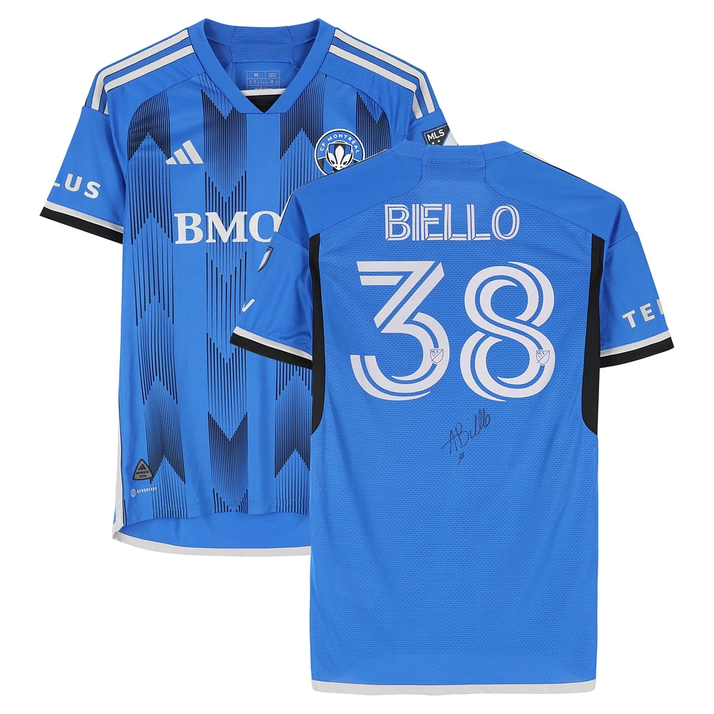 Alessandro Biello CF Montreal Autographed Match-Used #38 Blue adidas Jersey from the 2024 MLS Season - Size M