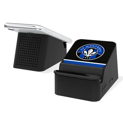 CF Montreal Stripe Design Wireless Charging Station and Bluetooth Speaker