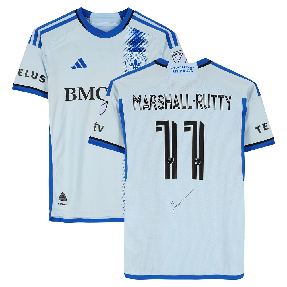Jahkeele Marshall-Rutty CF Montreal Autographed Match-Used #11 Light Blue adidas Jersey from the 2024 MLS Season - Size S