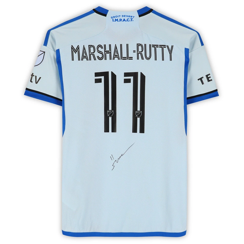 Jahkeele Marshall-Rutty CF Montreal Autographed Match-Used #11 Light Blue adidas Jersey from the 2024 MLS Season - Size S