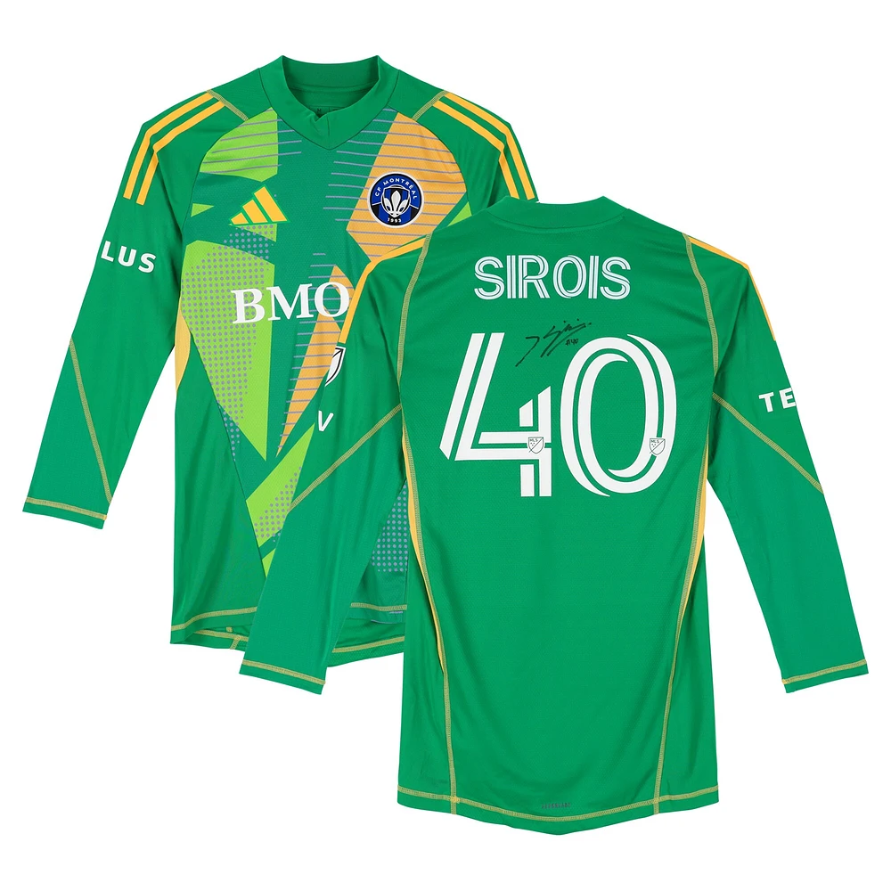 Maillot adidas vert numéro 40 autographié par Jonathan Sirois du CF Montréal lors de la saison 2024 de la MLS - Taille M