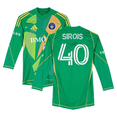 Maillot adidas vert numéro 40 autographié par Jonathan Sirois du CF Montréal lors de la saison 2024 de la MLS - Taille M