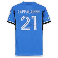 Maillot adidas bleu numéro 21 autographié par Lassi Lappalainen du CF Montréal pour la saison 2024 de la MLS - Taille M